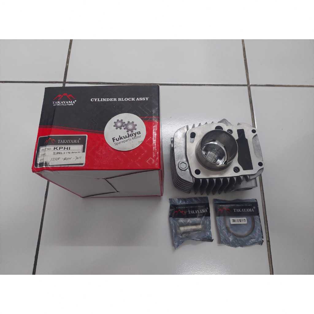 Takayama Cylinder Block Assy Set Silinder Seher Seker Boring Blok + Piston + Ring Honda Supra X 125 