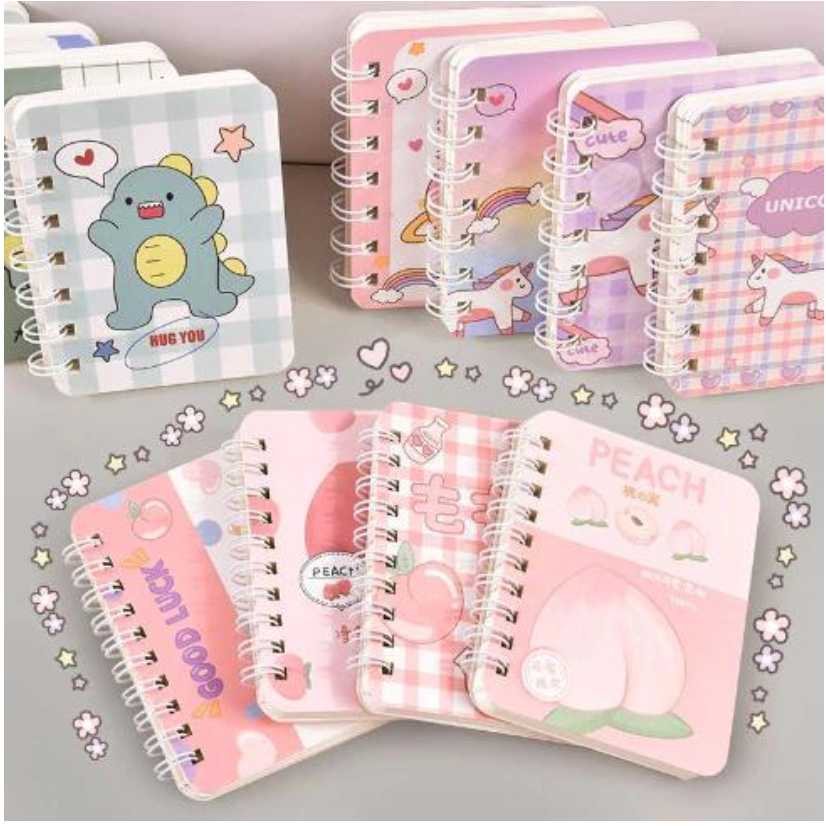 

Buku Catatan Kecil Notebook Mini Notes Book Ring Motif Stationary Lucu Anak