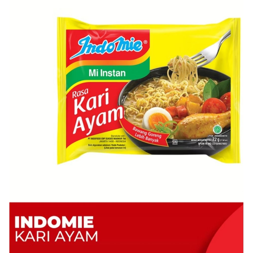 

Indomie Rasa kari ayam / mie instan kuah