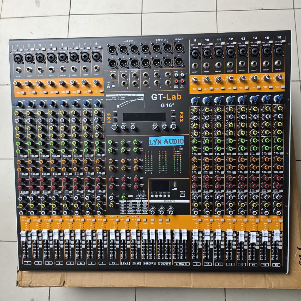 MIXER AUDIO GT-LAB G16 MIXER BY RDW 16 CHANNEL ORIGINAL GT-LAB G 16 GTLAB G16 GEN2 DOUBLE EFFECTS