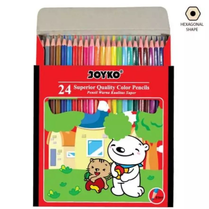 

Pensil Warna 24 Pcs Panjang Color Pencil Joyko