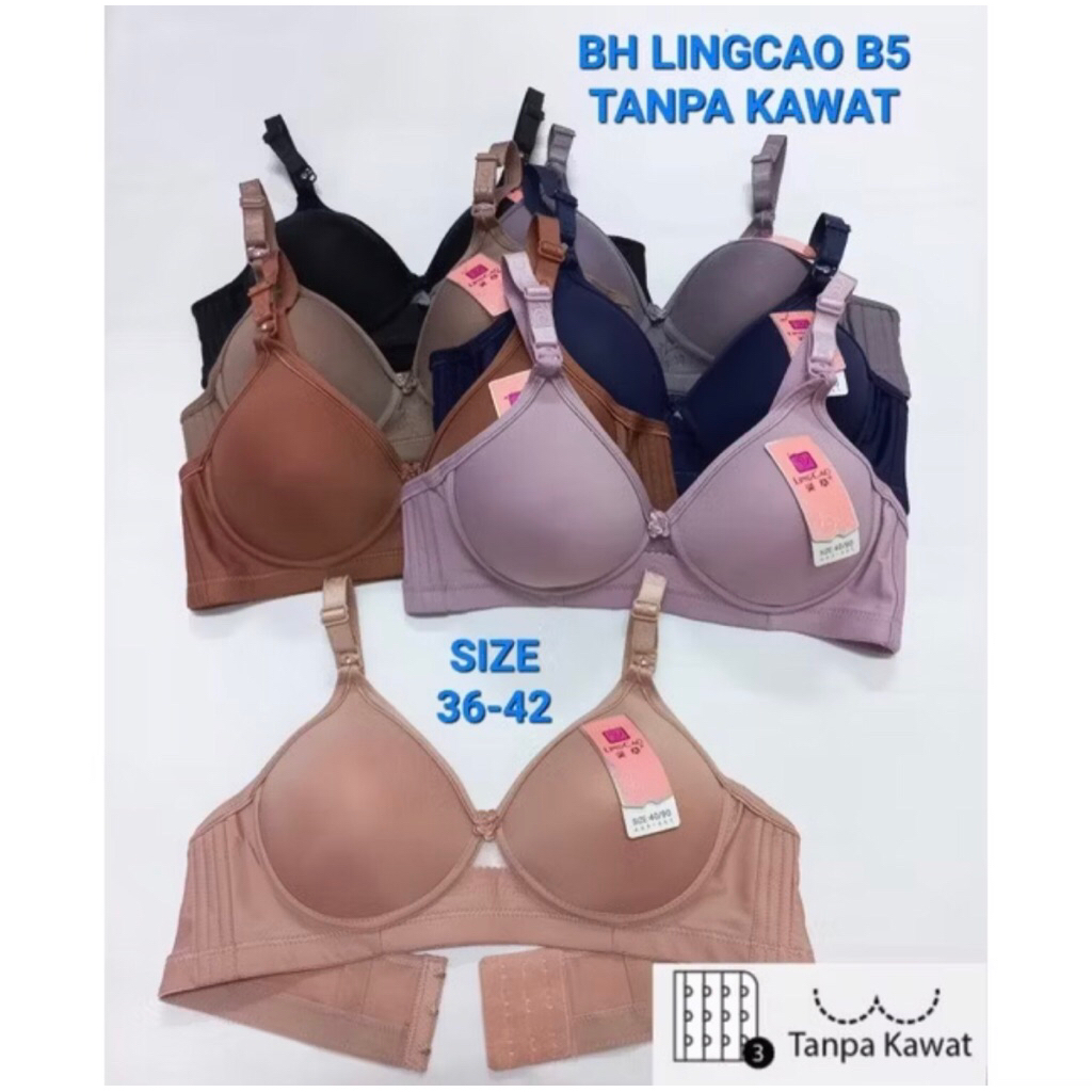Bh Lingcao Cup Besar Kait 3 Tanpa Kawat | Bra Lingcao B5