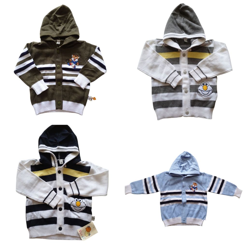 Jaket Sweater Rajut Hoodie Bayi Anak Laki-laki Cowo Baby Boy