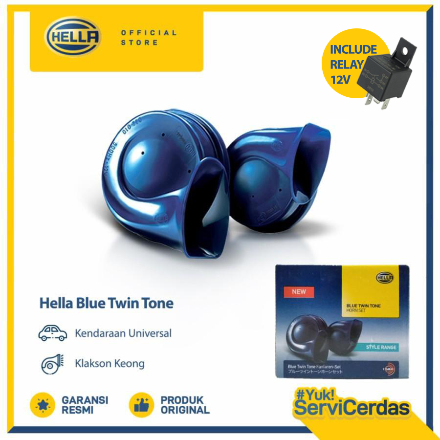 Klakson Keong Hella Blue Twin Tone 12V - Klakson mobil dan motor
