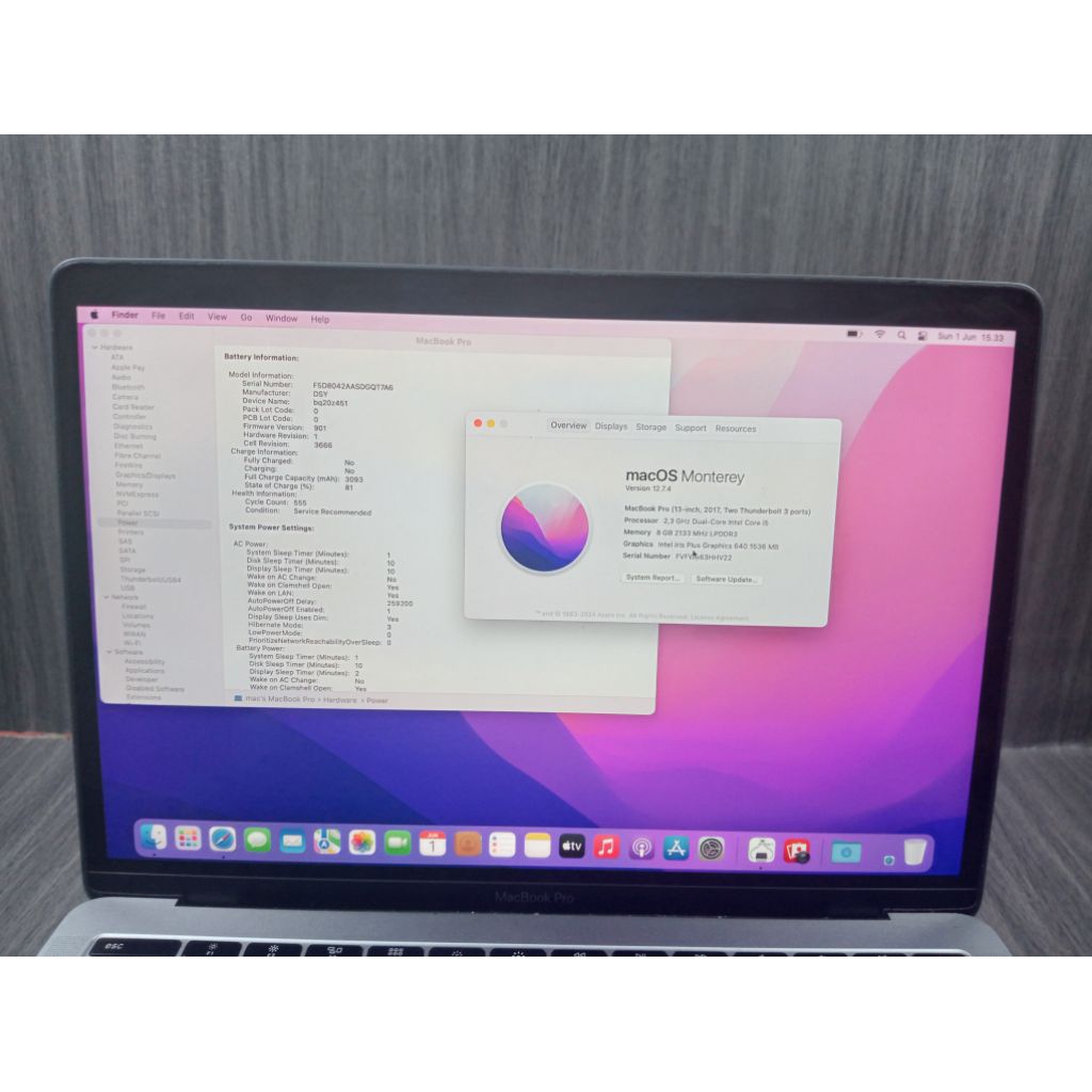 Macbook pro 2017 non touchbar 8/256