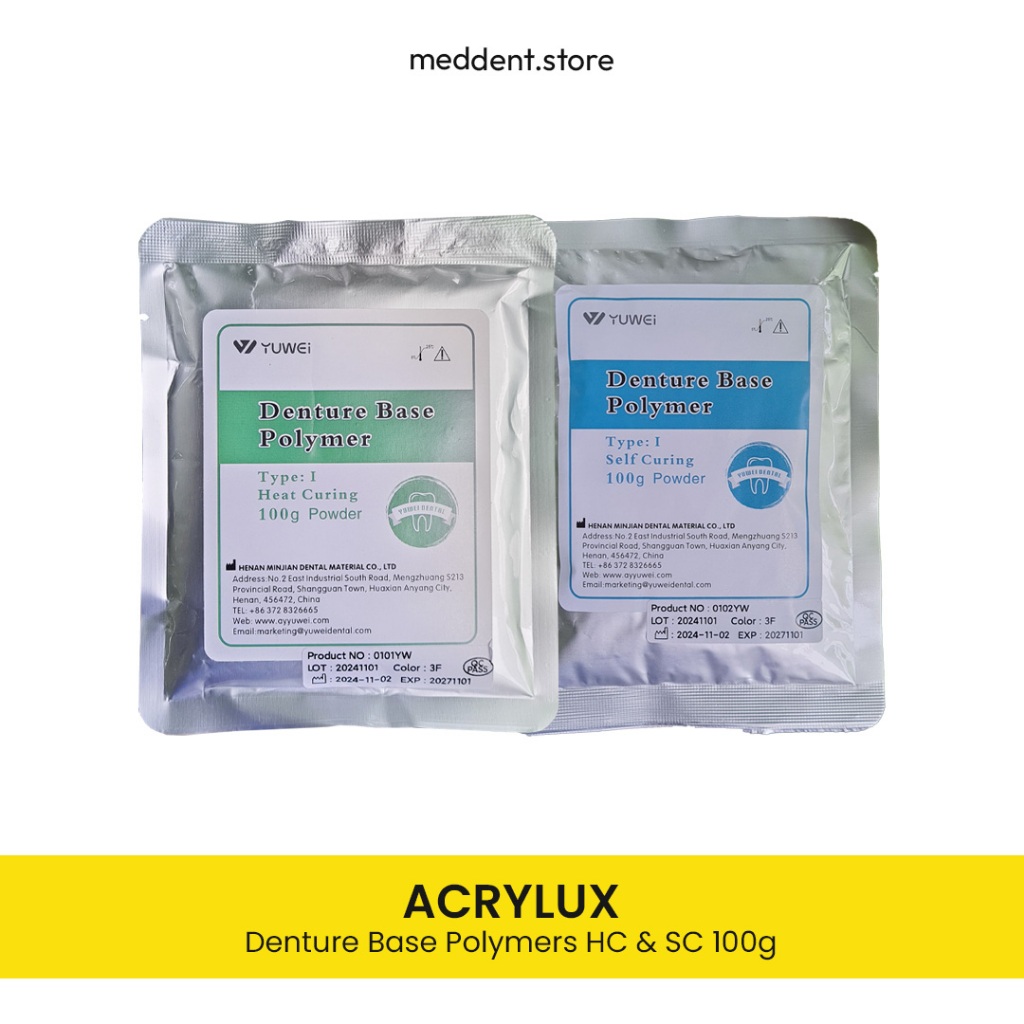 Meddent - Dental Powder Acrylux Denture Base Polymers HC & SC 100g
