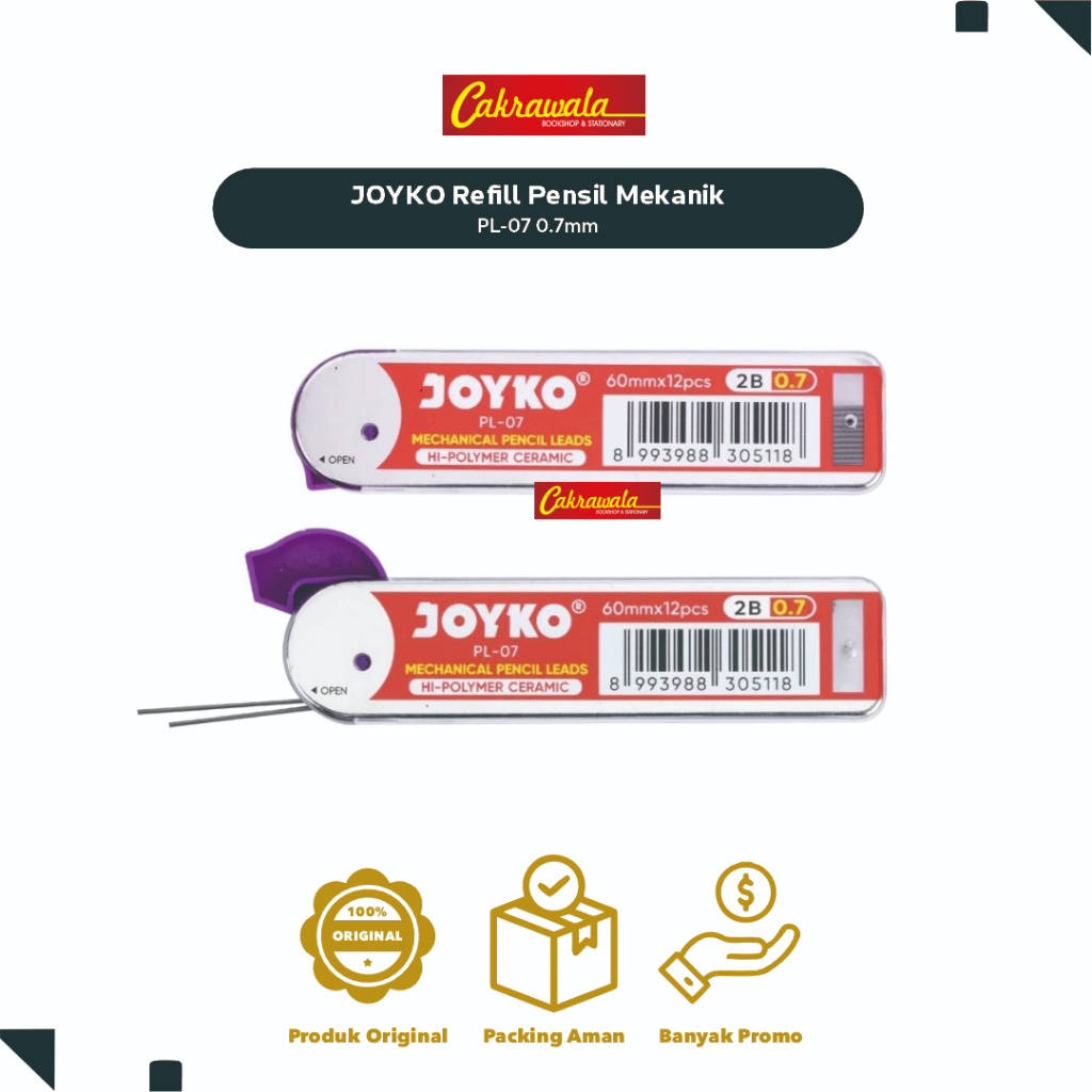 

JOYKO Refill Pensil Mekanik PL-07 0.7mm | Isi Pensil Mekanik Joyko 0.7 mm 2B | Lead Pencil Original