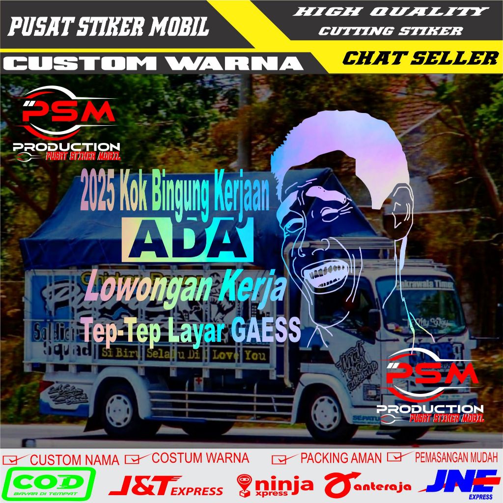 Stiker kata2 kaca mobil pikup body mobil pikup 2025 kok bingung kerjaan