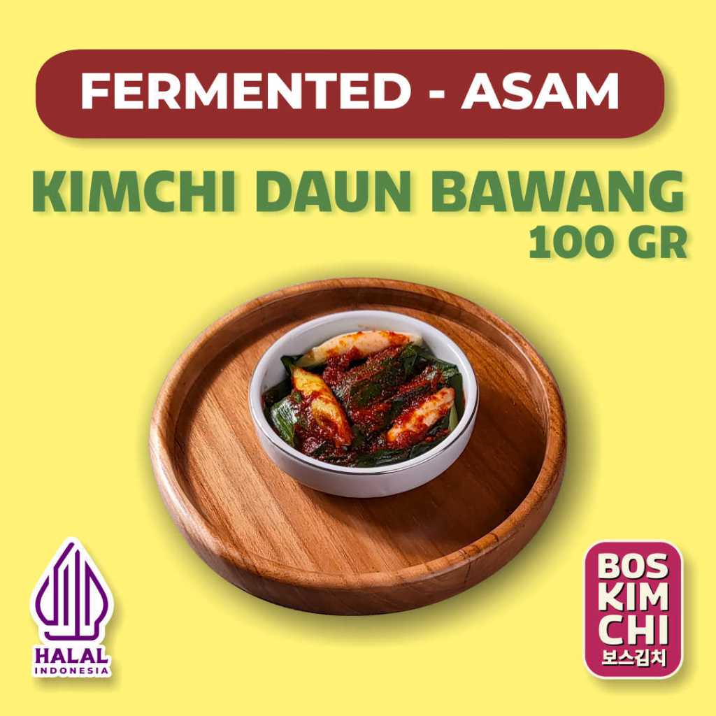 

Kimchi Daun Bawang 100 gr Asam | Boskimchi | Daepa Kimchi Fermented