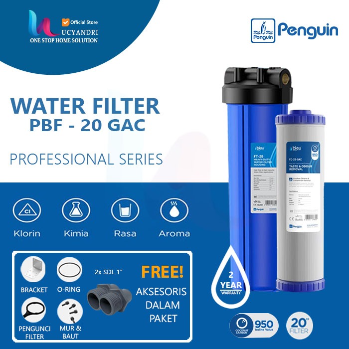 Filter Air Penguin PBF 20 GAC Water Filter Tangki, Toren, Tandon Carbon 20"