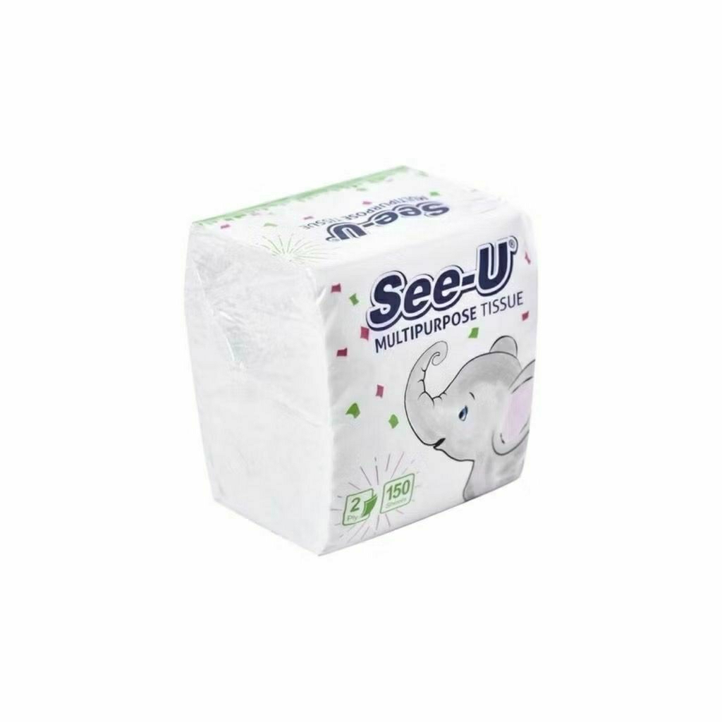 Tissue See-U Multipurpose 150 Sheet / Tisu See-UMultipurpose Pop Up Gajah 150 Sheet 1 Ply See U