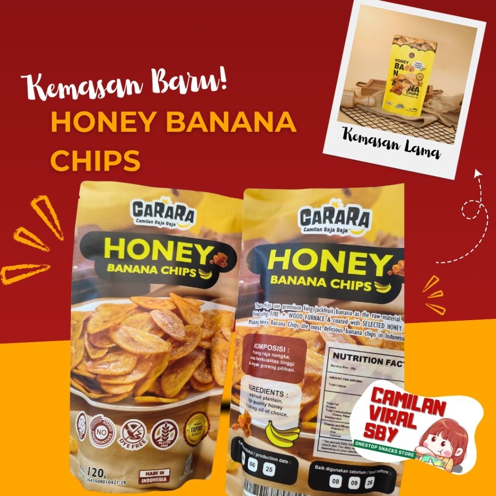 

Honey Banana Chips 120gr Keripik Pisang Madu Camilan Viral