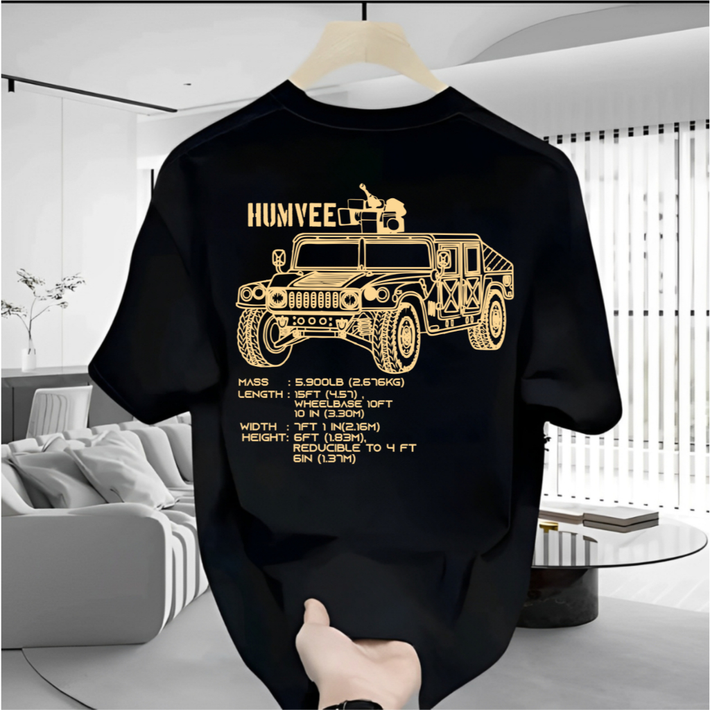 KAOS REGULER DISTRO UNISEX, MOTIF ARMY HUMVEE, PRINT DTF PREMIUM ANTI KRACK, BAHAN LEMBUT NYAMAN DIP