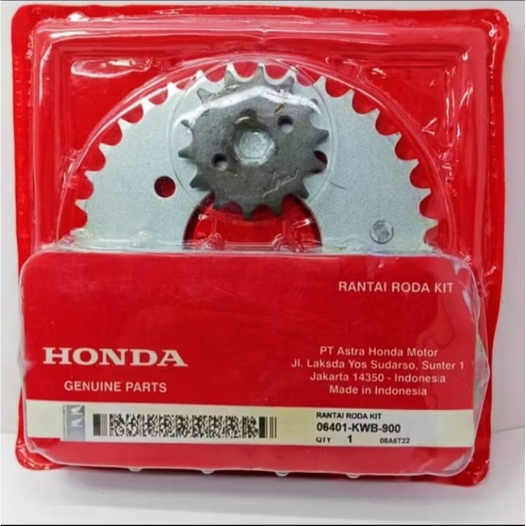 Gear Set Rantai Motor Honda Revo Absolute 110 & Blade 110 Original Honda 06401-KWB-900