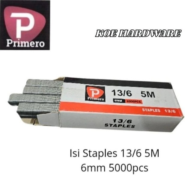 

KoeHardware - Isi Staples 13/6 (5000pcs) PRIMERO/Paku tembak Staples 13/6 PRIMERO/Isi Refill Staples 13/6 PRIMERO