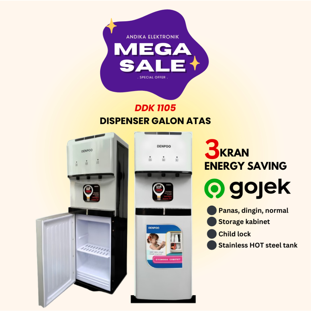 Dispenser Denpoo Galon Atas DDK 1105 (3 Kran)