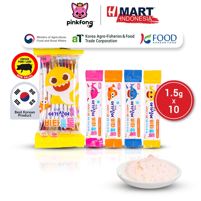 

Pinkfong Baby Shark Vita TokTok - Kembang Gula Popping Rasa Buah Persik 1.5g x 10