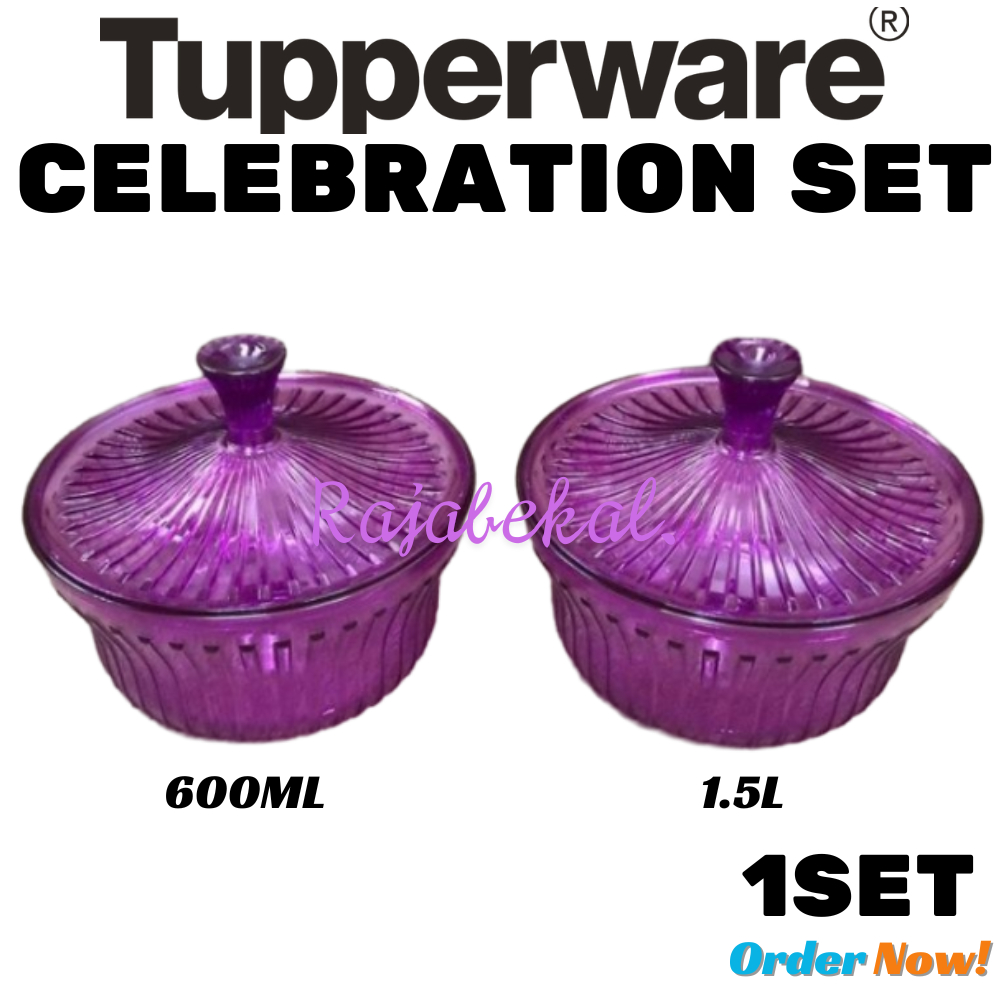 PROMO Tupperware  Celebration Set 2pcs Biru Toples Kue Mewah