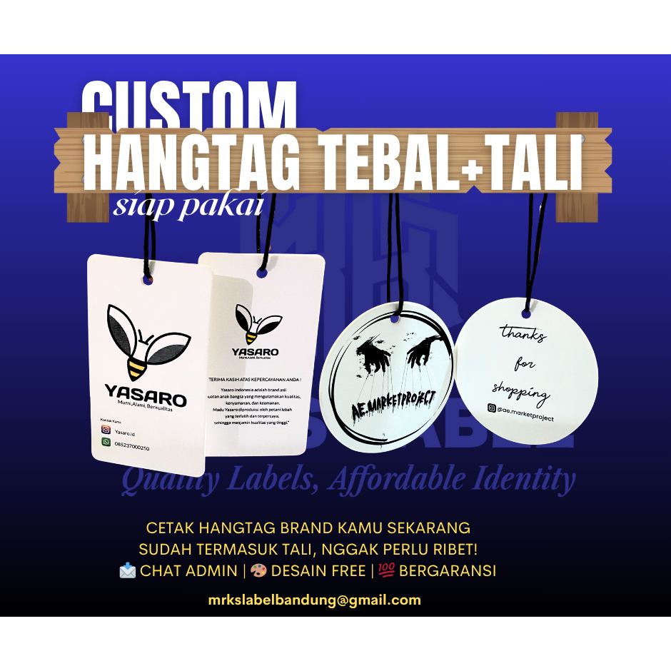 

free tali Hangtag Custom Distro Tebal 700gsm – Cetak Nama Brand Sendiri (MOQ Rendah)
