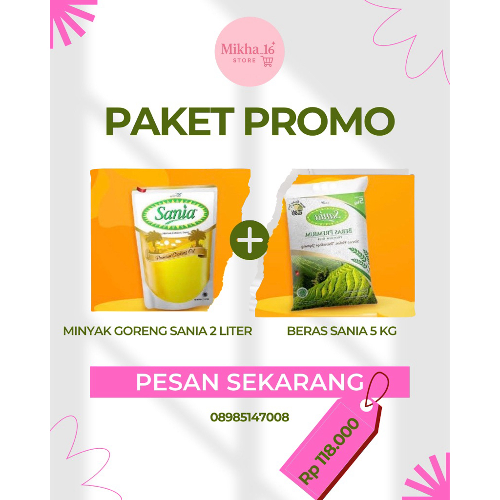

bundling minyak 2 liter + beras 5Kg