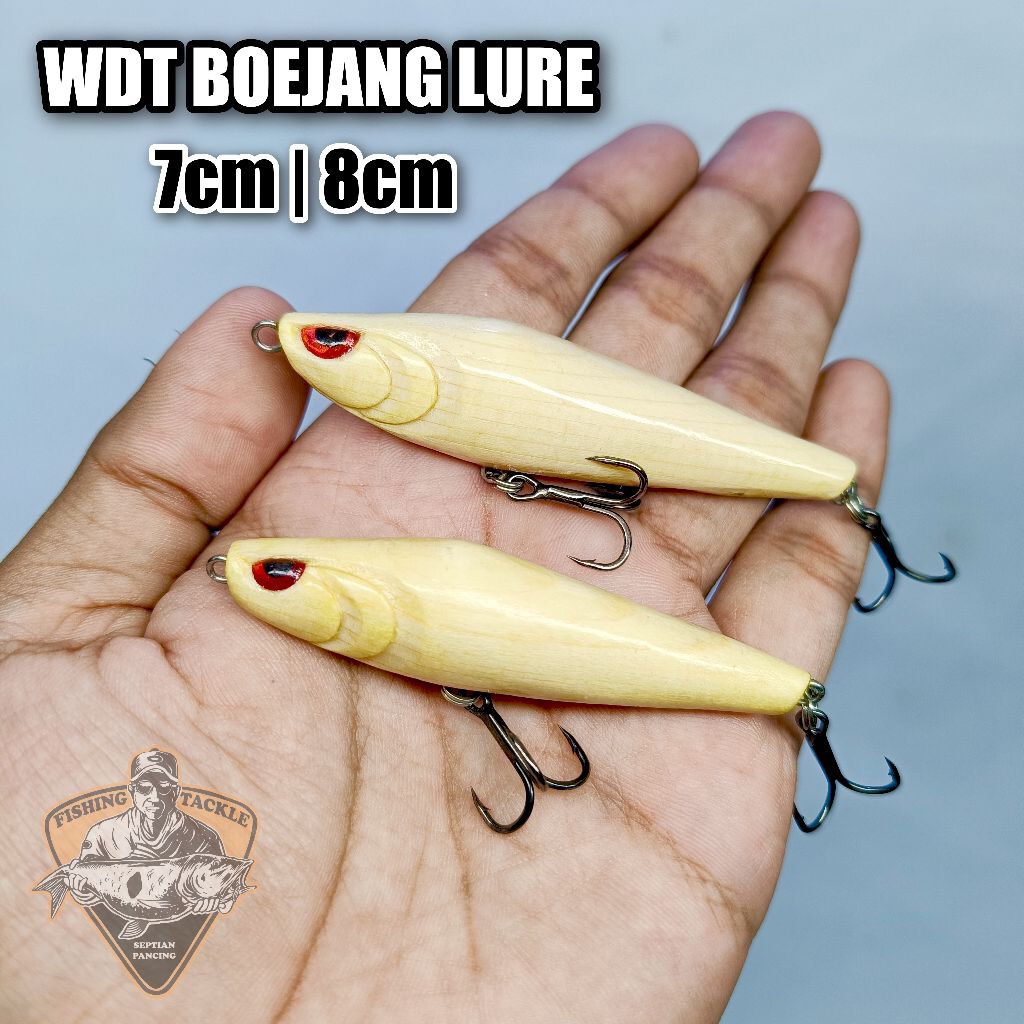 WTD Boejang Lure Top Water Casting Hampala Natural Kayu