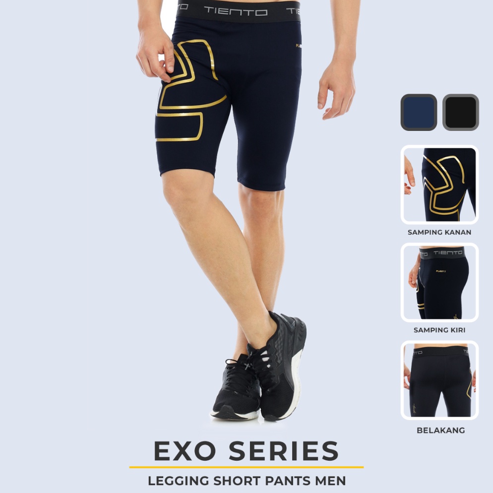 KODE G99I Tiento Baselayer Leging Celana Pendek Ketat Olahraga Pria Legging Sport Short Pants Series