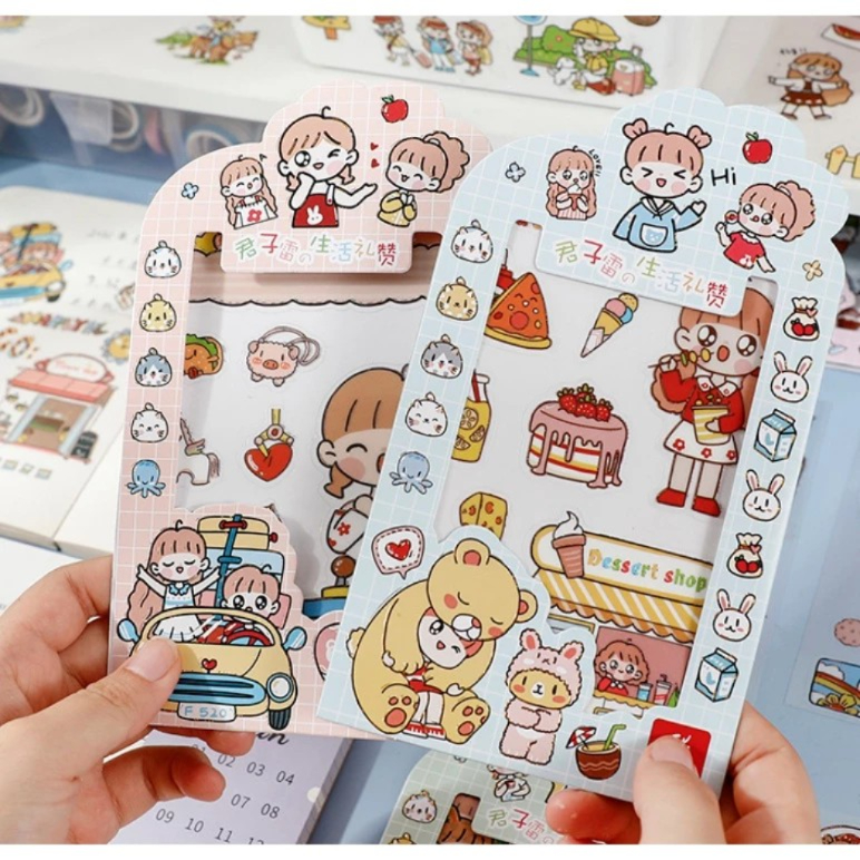 

Stiker Lucu DIY Diary Scrapbook / Dekorasi Stiker per Pack 4 lembar