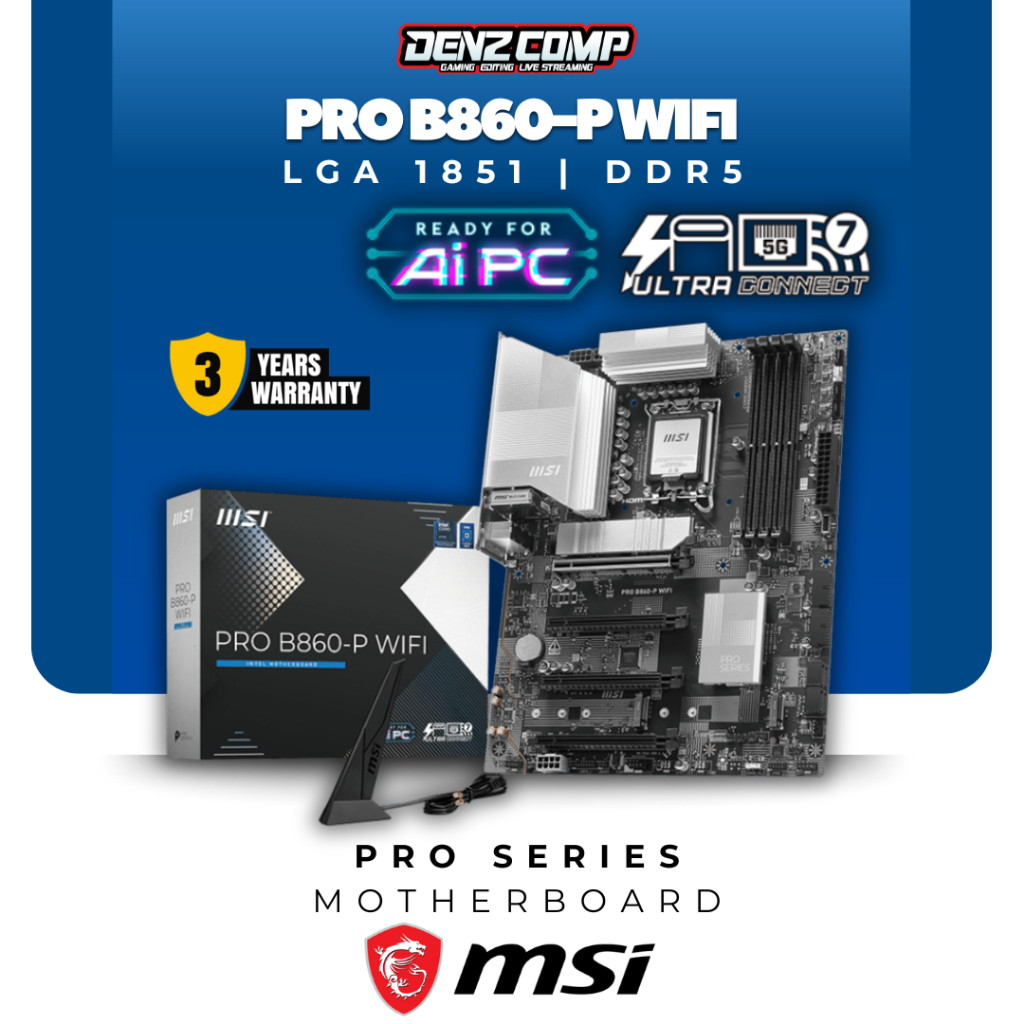 Motherboard MSI PRO B860-P WIFI ATX Intel B860 DDR5 LGA1851