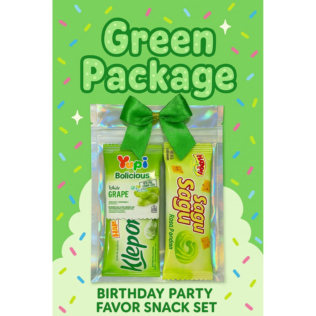

Mini Gift Snack glossy Green ~ Mini Hampers ~ Mini Gift Ulang Tahun