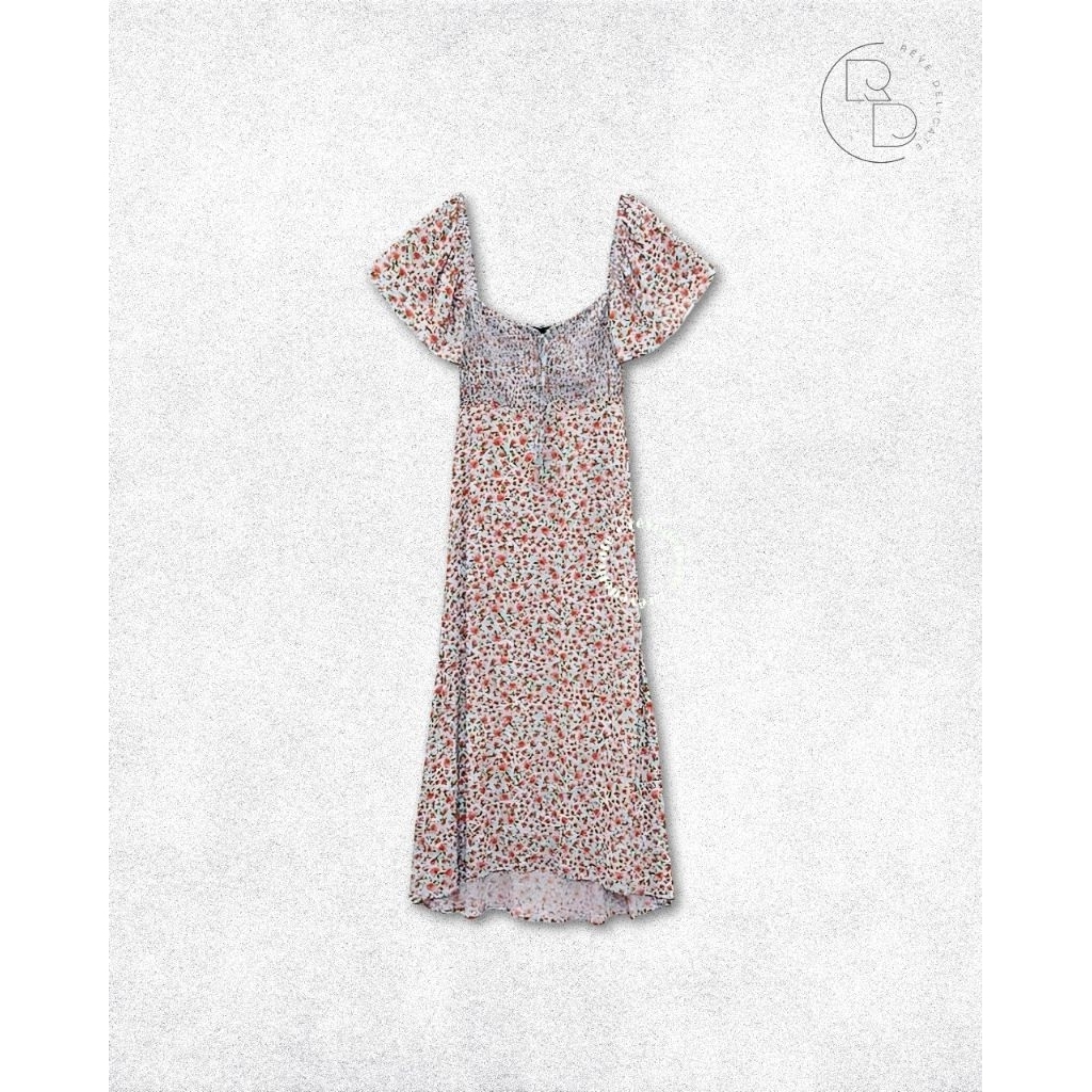 [SALE] ZARA Floral Maxi Dress - Dress Motif Bunga Elegan & Feminim Ukuran S [Original]