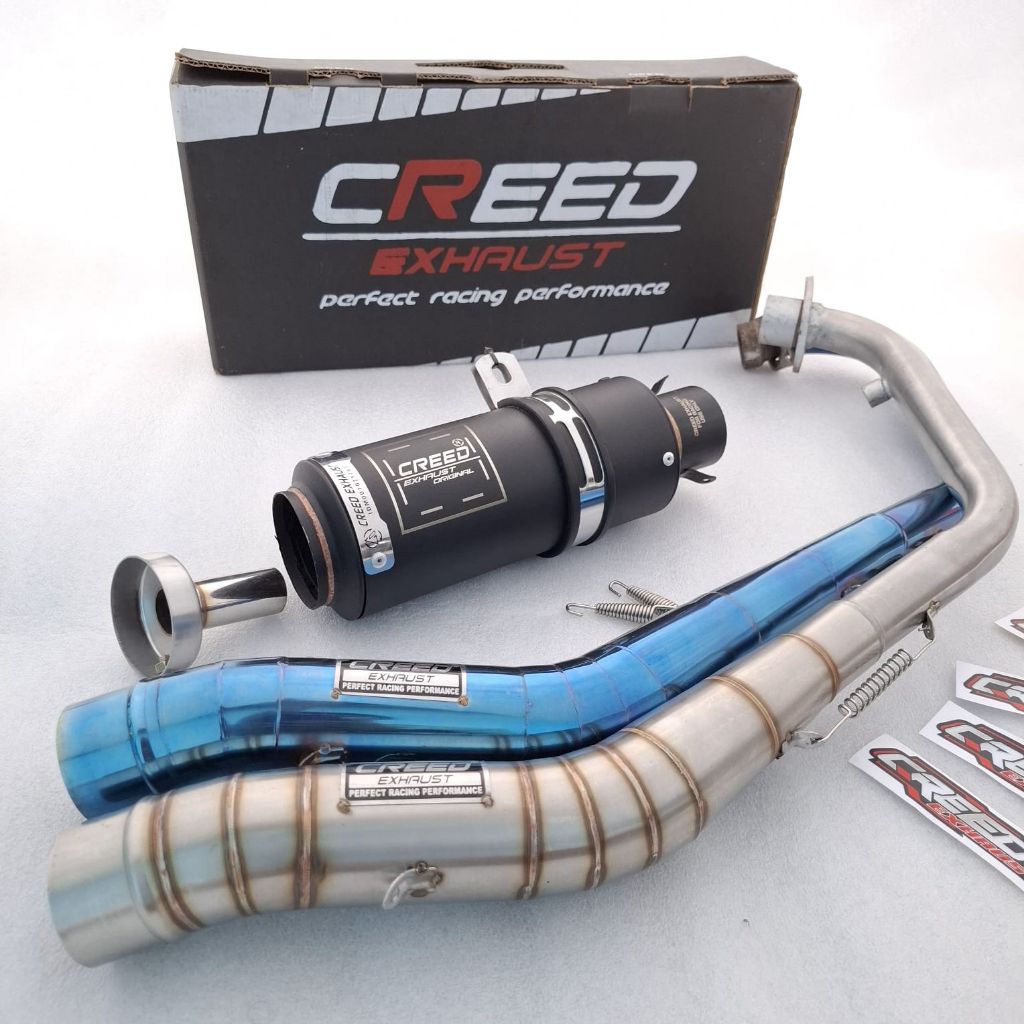 KNALPOT RACING CREED EXHAUST MX FU SONIC VIXION R15 TIGER GTR MEGAPRO VERZA  CS1 CBR XABRE DLL