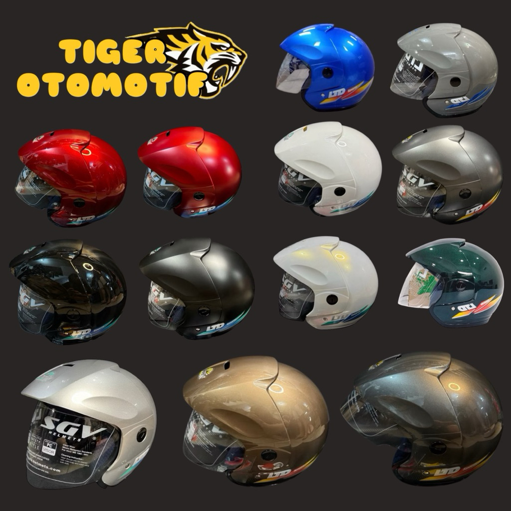 Helm LTD Sports Original Malaysia 100% ISO SNI Kaca Bening Putih Helm Half Face LTD Sports Asli Impo