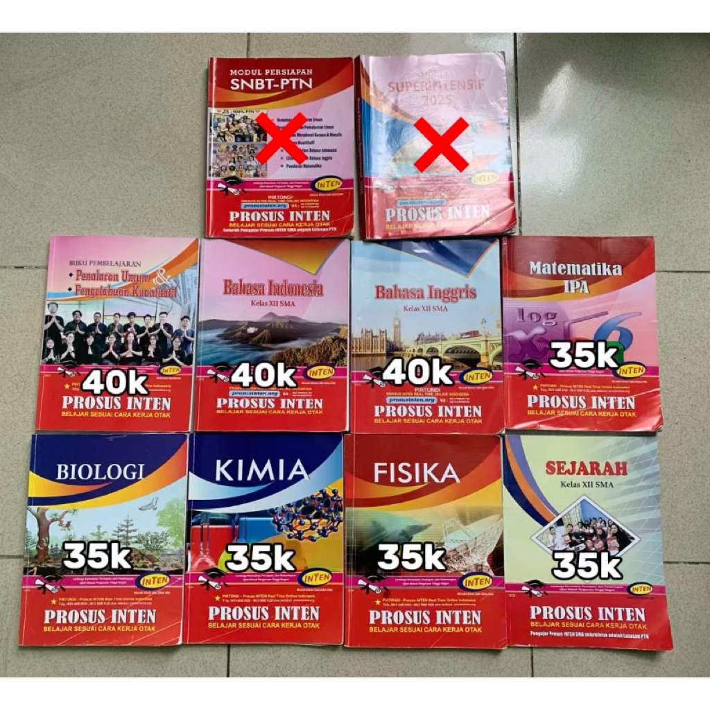 preloved modul inten kelas 12 kimia biologi matematika fisika bahasa indonesia bahasa inggris pu pk 