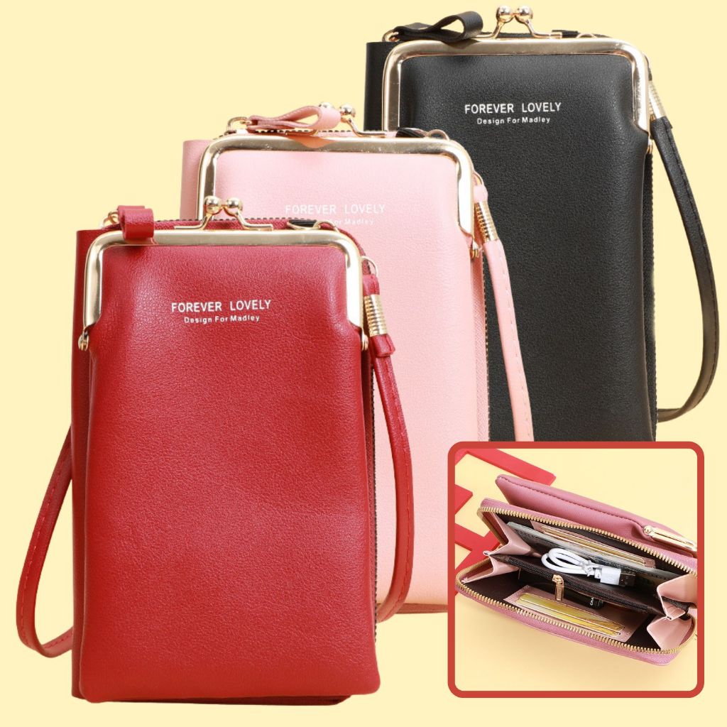 Forever Lovely Tas Mini Selempang Wanita – Lucu, Stylish, Muat HP dan Dompet