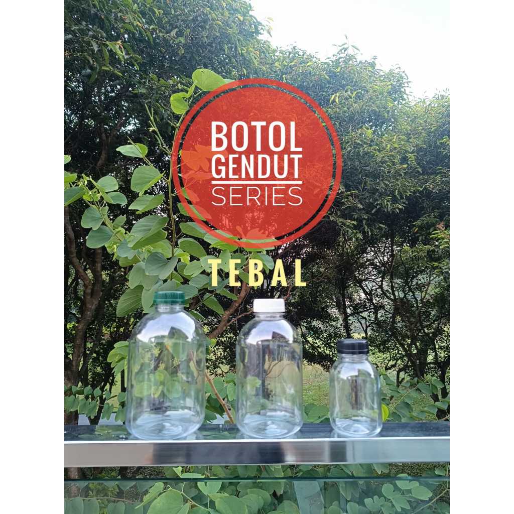 49 Botol Kale Gendut Gemuk Gemoy Pendek 750 ml 1000 ml / Botol Plastik SKLB 1 Liter / Botol Kopi