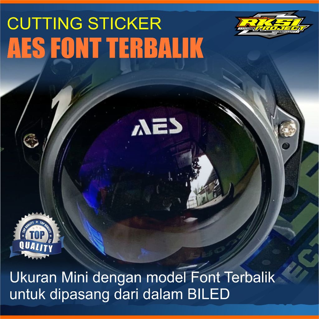 Sticker Cutting Mini Biled AES Font Terbalik