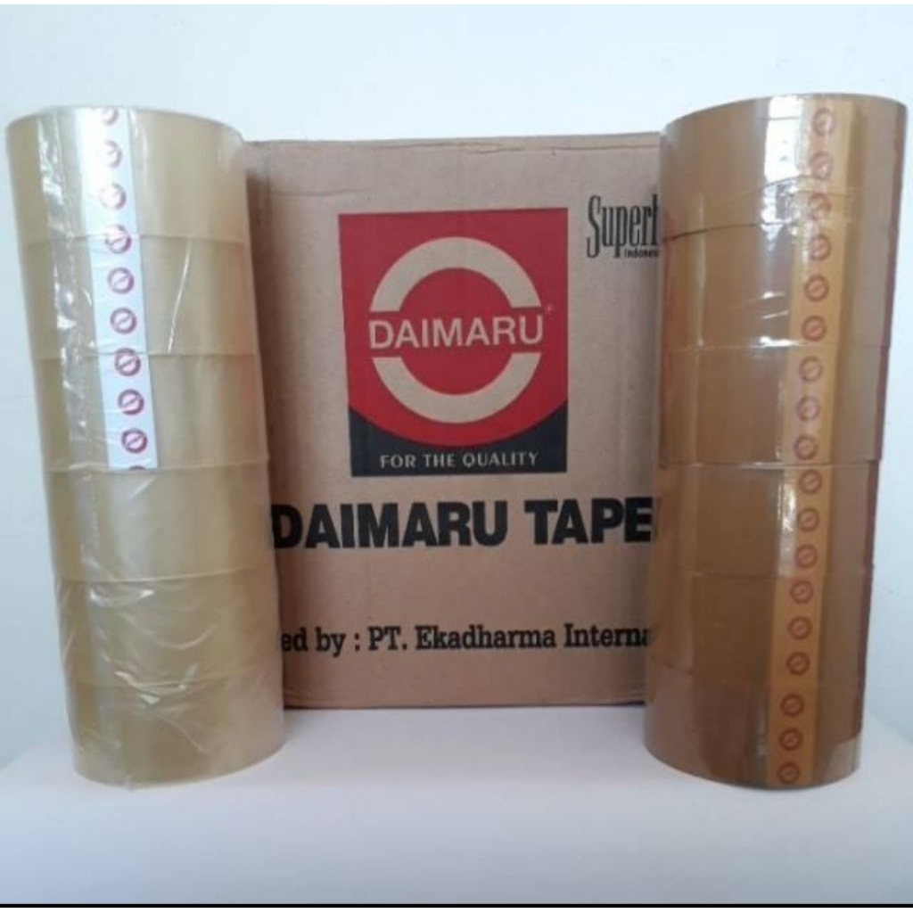 

Daimaru OPP Lakban Bening Coklat 48 mm x 90 Yard - Karton isi 72 Roll.