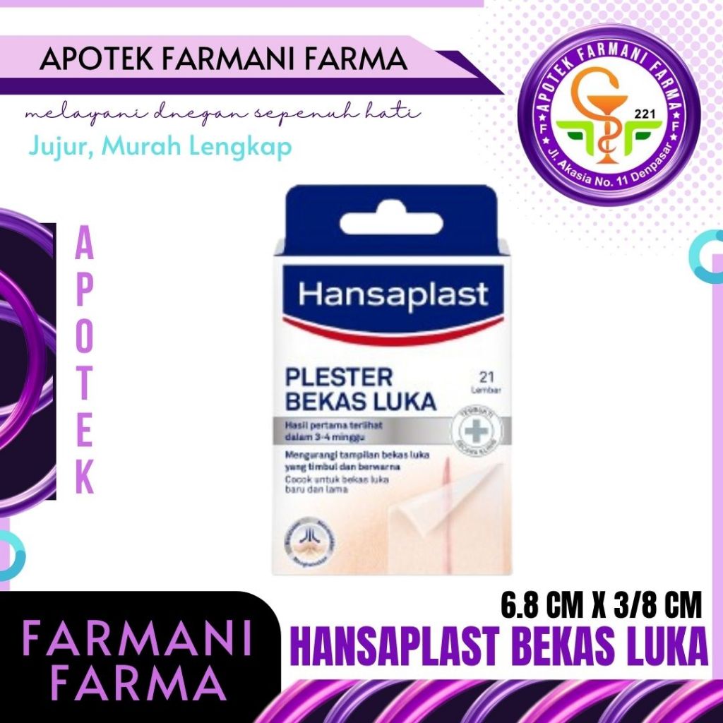 HANSAPLAST BEKAS LUKA ECERAN 1 LEMBAR / BEKAS LUKA / PLESTER LUKA JAHITAN SUDAH SEMBUH / SCAR PLASTE