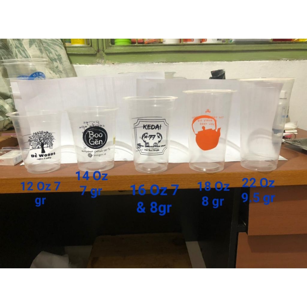 Sablon cup plastik 12 Oz 7 Gram , Sablon Gelas Plastik 12 oz , 14 Oz , 16 Oz  [ DATAR ] - [1.000 Pcs