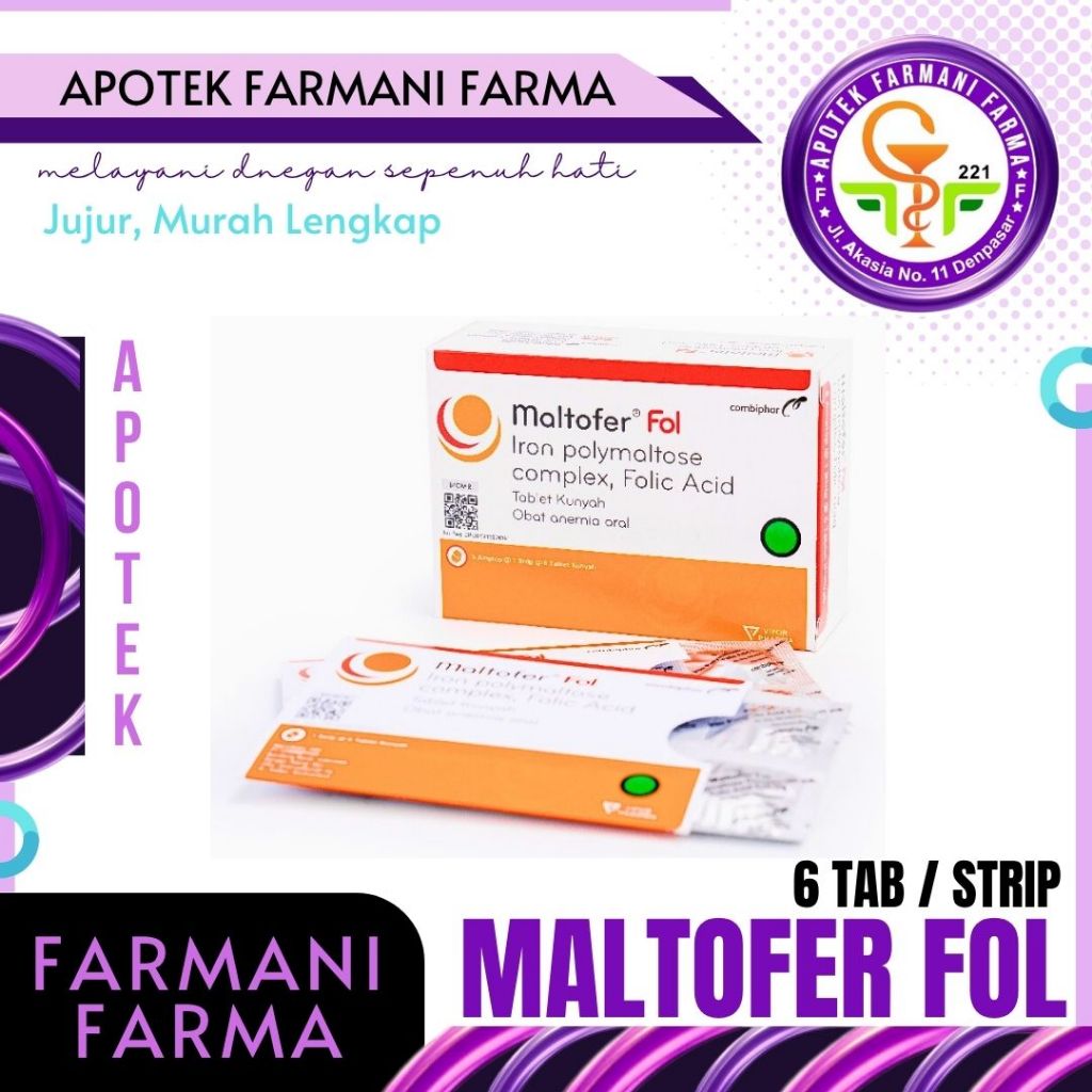 MALTOFER FOL TABLET KUNYAH 6TABLET STRIP - PENAMBAH DARAH + ASAM FOLAT / TABLET ANEMIA ZAT BESI / OB
