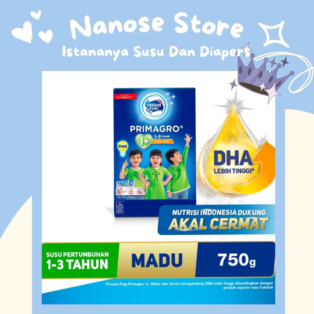 Frisian Flag Primagro 1+ 750gram usia 1-3Tahun Rasa Madu | Susu Formula Primagro 1+ Nutrisi Tepat un