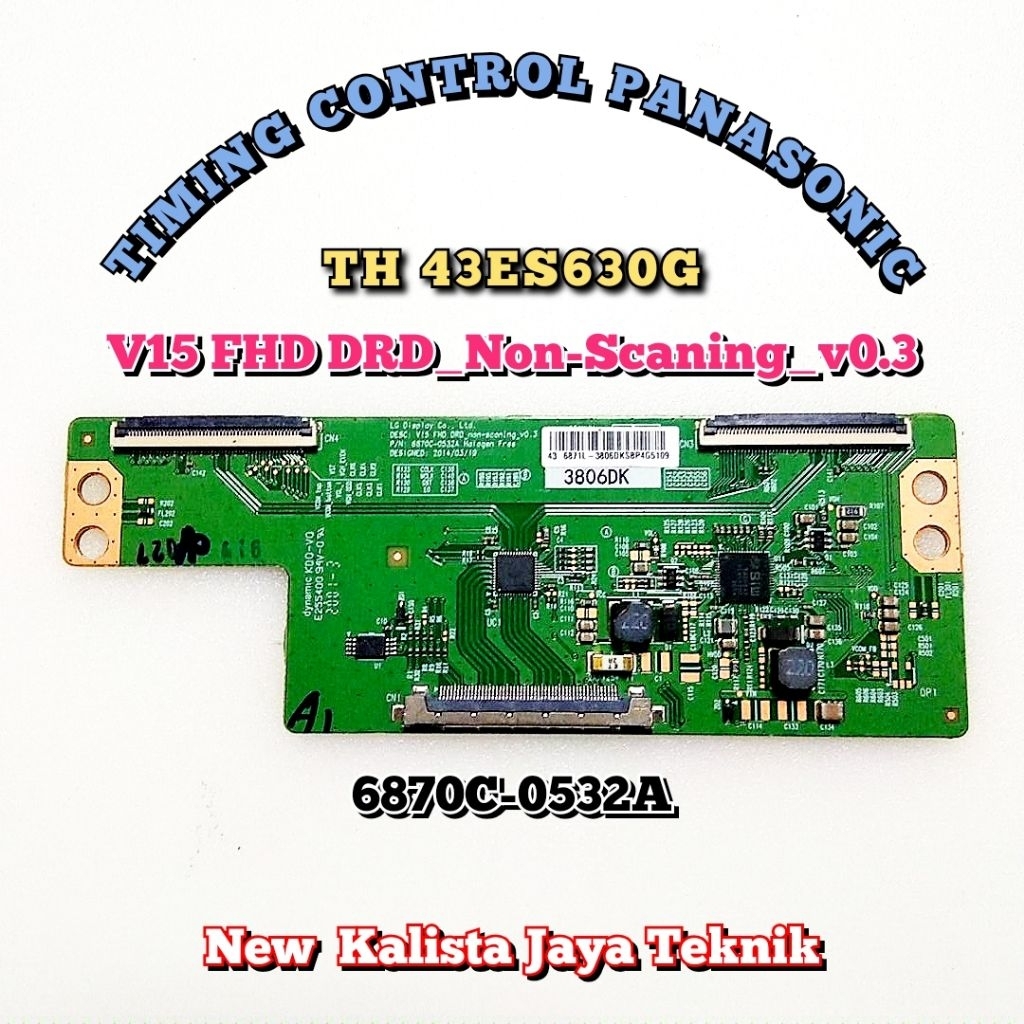 TCON TV PANASONIC TH-43ES630G ORIGINAL 6870C-0532A TCON 43ES630 TIKON TV TH43ES630G TICON 43ES630 TC