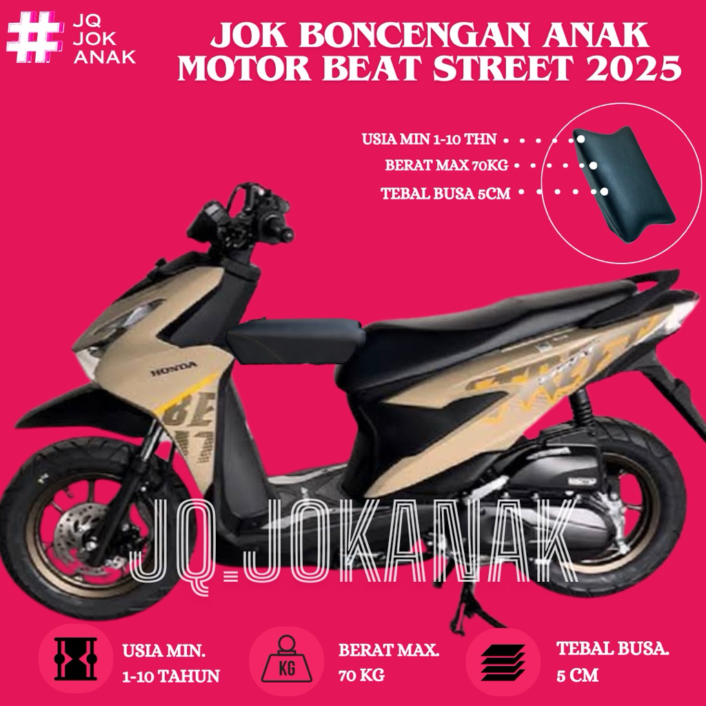 Jok Boncengan Anak Motor BEAT STREET 2025 Kursi Dudukan Anak Motor Matic