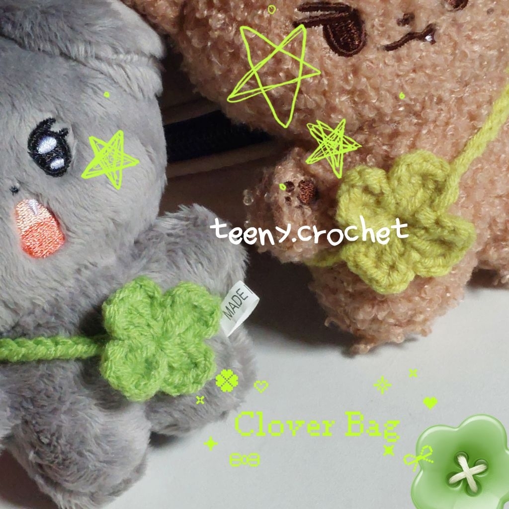 cloverleaf bag | 10cm doll crochet accessories