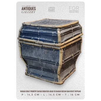 Langka Sekali Wadah Obat Dayak Bidayuh Abad 19 Bahan Rotan Dan Kayu Kepuak