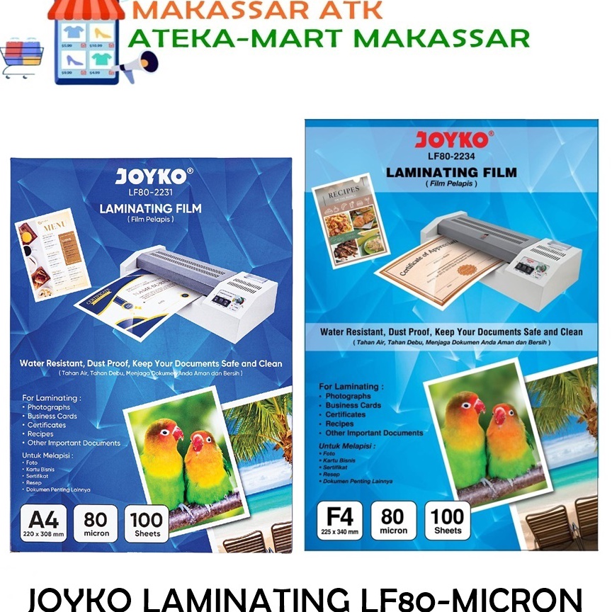 

KODE D64C PAK JOYKO LAMINATING FILM LF82231 A4 LF82234 F4 8 MICRON