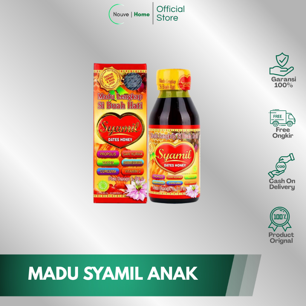 

SYAMIL MADU SI BUAH HATI - dates honey 125 ml | madu anak original | untuk daya tahan & tumbuh kembang si kecil