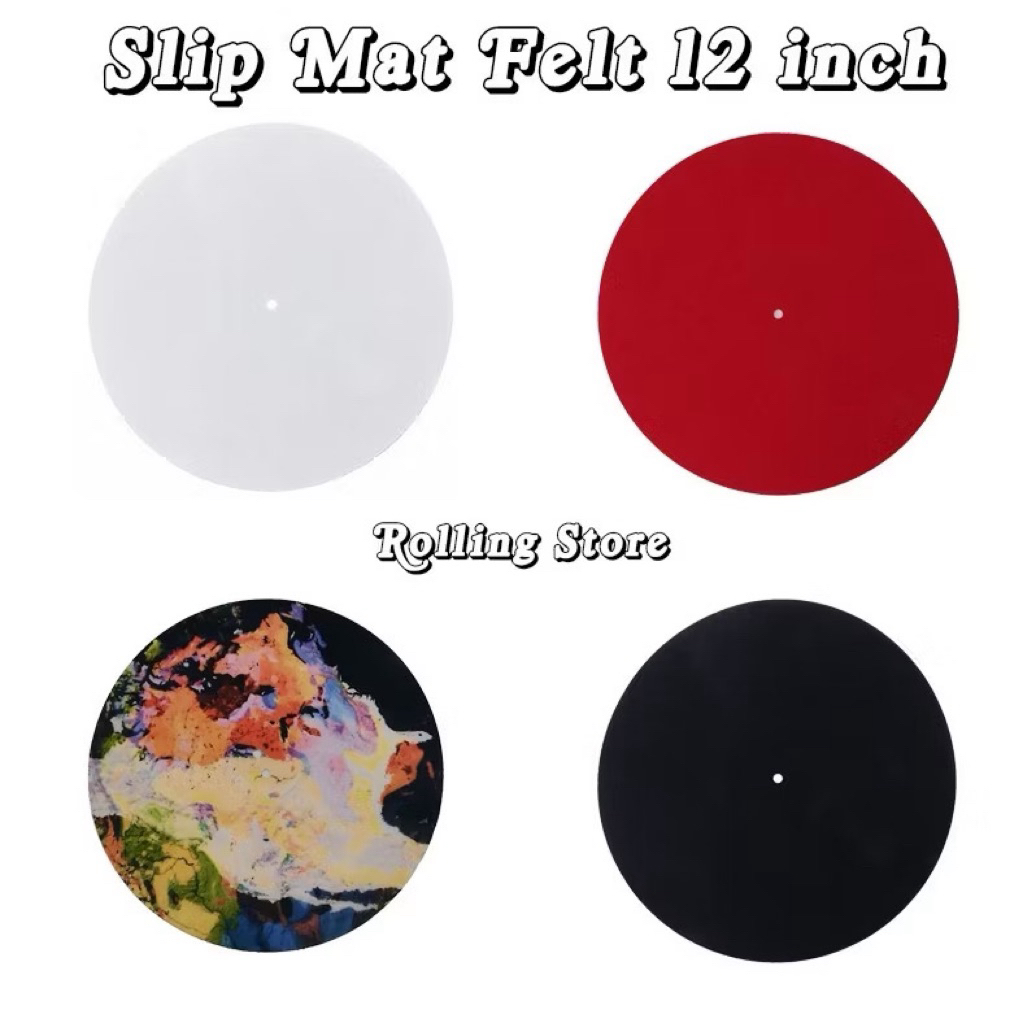 Turntable Mat Slipmat Vinyl Piringan Hitam 3mm 12 Inch Alas Custom Platter LP