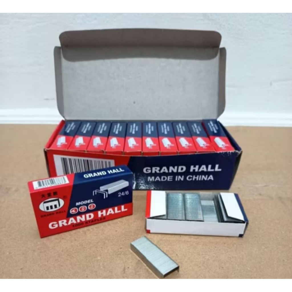 

ISI STAPLES BESAR MERK GREND HALL 1kotak kecil