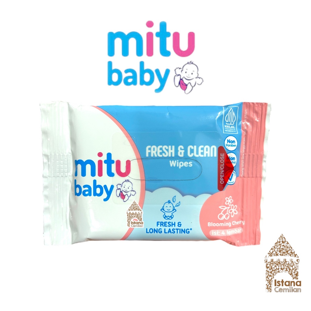 Mitu Baby Wipes Tissue Tisu Basah Sachet Mini (isi 4 lembar)